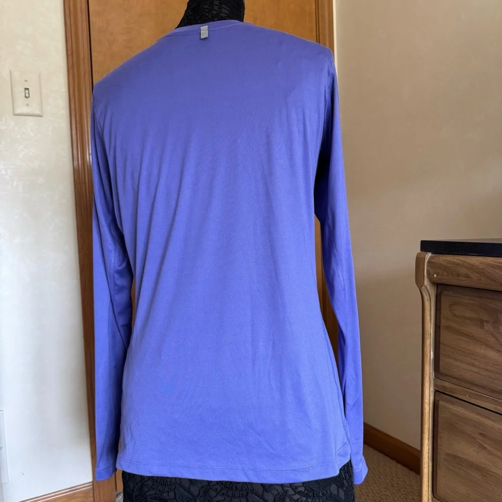 Nike Dri Fit Periwinkle Blue Purple Crew Neck Long Sleeve Tee Shirt Large